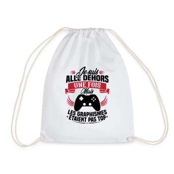 Humour cadeau console graphisme jeux vidéo - Sac de sport léger - blanc - Devant