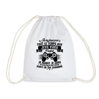 Je ne joue pas tout le temps aux jeux vidéos - Sac de sport léger - blanc - Devant