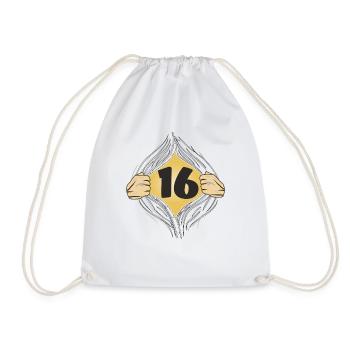 16 PUT ON SHIRT - Drawstring Bag - white - Front