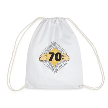 70 SHIRT ON - Drawstring Bag - white - Front