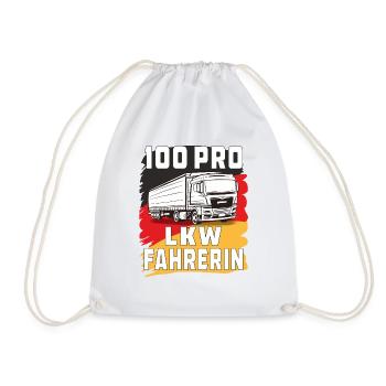 100 PRO LKW FAHRERIN - Turnbeutel - Weiß - Vorne