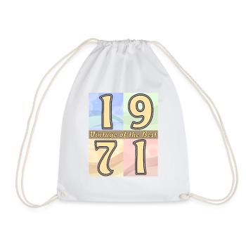 BIRTHDAY YEAR 1971 - Drawstring Bag - white - Front