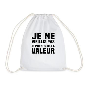 Je ne vieillis pas, je prends de la valeur - Sac de sport léger - blanc - Devant