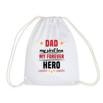 Papa mon premier amour mon héros cadeau pour papa - Sac de sport léger - blanc - Devant
