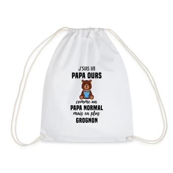 Je suis un papa ours comme un papa normal cadeau - Sac de sport léger - blanc - Devant