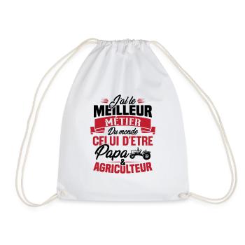 Papa et agriculteur, Cadeau papa agriculteur - Sac de sport léger - blanc - Devant