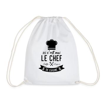 Ici c'est moi le chef certifié original de cuisine - Sac de sport léger - blanc - Devant