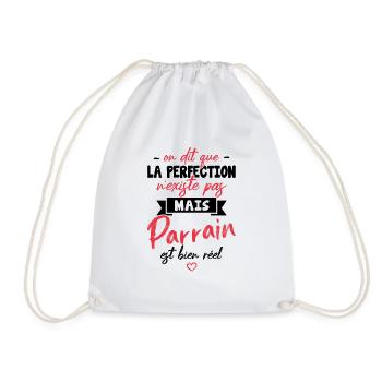 on dit que la perfection n'existe pas mais parrain - Sac de sport léger - blanc - Devant