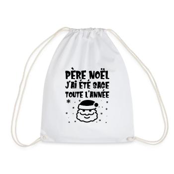 Père Noël j'ai été sage toute l'année - Sac de sport léger - blanc - Devant