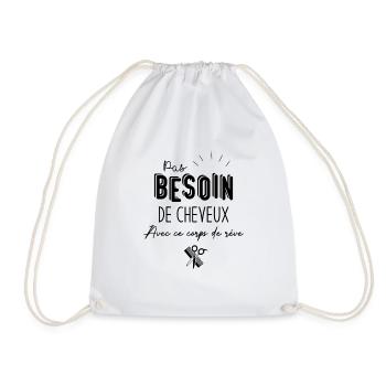 Pas Besoin de Cheveux avec ce corps de rêve - Sac de sport léger - blanc - Devant