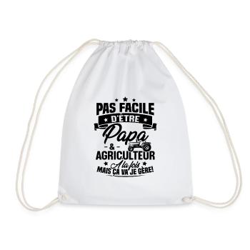 Pas facile d'être papa et agriculteur - Sac de sport léger - blanc - Devant