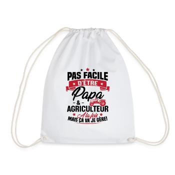 Pas facile d'être papa et agriculteur - Sac de sport léger - blanc - Devant