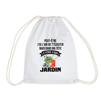 Dans ma tête je pense a mon jardin - Sac de sport léger - blanc - Devant