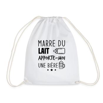 Marre du lait apporte moi une bière - Sac de sport léger - blanc - Devant