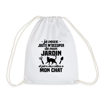 M'occuper de mon jardin - Cadeau jardinier chat - Sac de sport léger - blanc - Devant