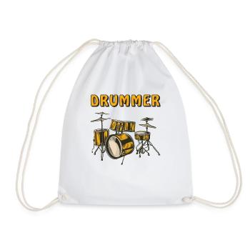 DRUMMER - Drawstring Bag - white - Front