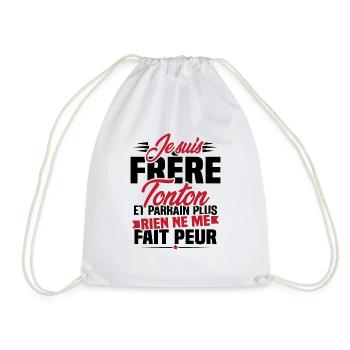 Je suis frere tonton et Parrain - Sac de sport léger - blanc - Devant