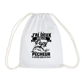 Papy Et pêcheur - Sac de sport léger - blanc - Devant