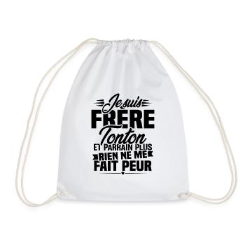Je suis frere tonton et Parrain - Sac de sport léger - blanc - Devant
