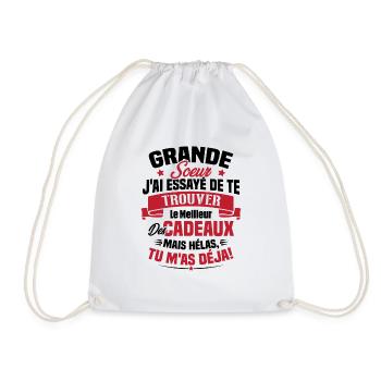 Grande Soeur J'ai essayé de te trouver des cadeaux - Sac de sport léger - blanc - Devant