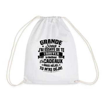 Grande Soeur J'ai essayé de te trouver des cadeaux - Sac de sport léger - blanc - Devant