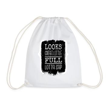 Christmas Humor Happy Beards Dinosaur Moon - Drawstring Bag - white - Front