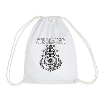 STRALSUND ANCHOR COMPASS - Drawstring Bag - white - Front