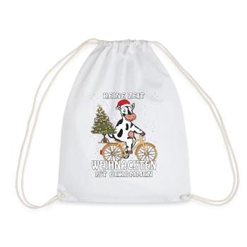 KUH FAHRRAD WEIHNACHTEN IST GEKOMMEN - Turnbeutel - Weiß - Vorne