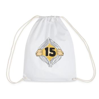 15 PUT ON SHIRT - Drawstring Bag - white - Front
