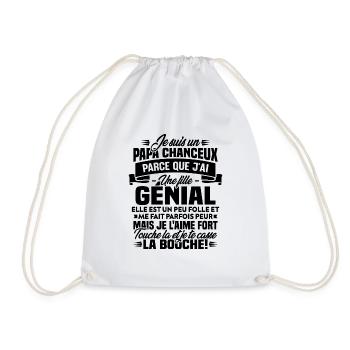 Je suis chanceux parce que j ai une fille génial - Sac de sport léger - blanc - Devant