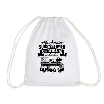 Un retraité avec son camping-car - humour cadeau - Sac de sport léger - blanc - Devant
