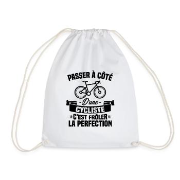 Passer à coté d un cycliste, frôler la perfection - Sac de sport léger - blanc - Devant