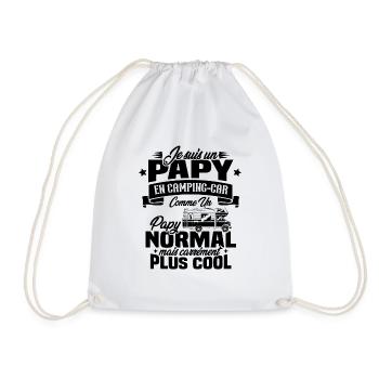 Un papy en camping-car comme un papy normal - Sac de sport léger - blanc - Devant