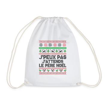 J'peux pas j'attends le Père Noël - Sac de sport léger - blanc - Devant