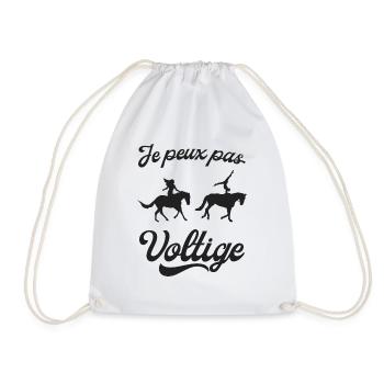 Je peux pas, j'ai voltige. Cheval Equitation. - Sac de sport léger - blanc - Devant