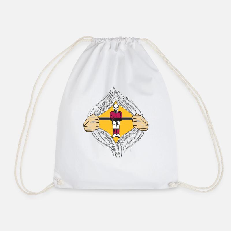 SHIRT TABLE FOOTBALL - Drawstring Bag - white