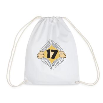 17 PUT ON SHIRT - Drawstring Bag - white - Front