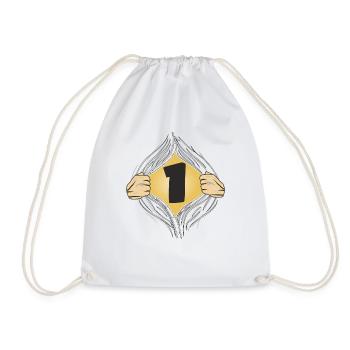 1 SHIRT ON - Drawstring Bag - white - Front