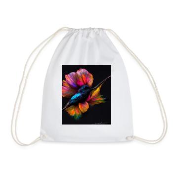 Beautiful colorful butterfly - for the strong and brave - Drawstring Bag - white - Front
