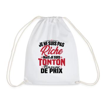 Je ne suis pas riche mais je suis tonton - Sac de sport léger - blanc - Devant