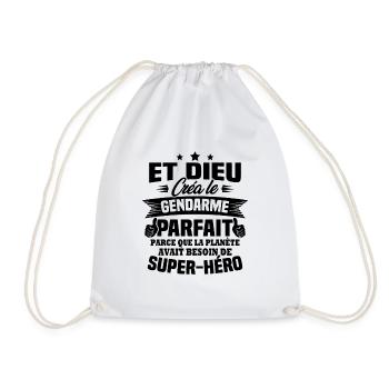 Et dieu créa le gendarme parfait - Cadeau humour - Sac de sport léger - blanc - Devant
