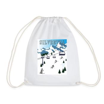 SKIING SILVRETTA - Drawstring Bag - white - Front