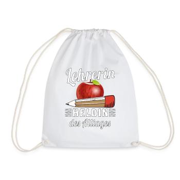 LEHRERIN HELDIN DES ALLTAGES - Turnbeutel - Weiß - Vorne