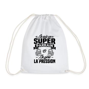 Je suis un super parrain, Humour cadeau parrain - Sac de sport léger - blanc - Devant