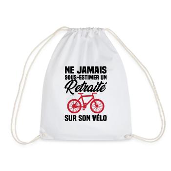 Ne jamais sous estimer un retraité sur son vélo - Sac de sport léger - blanc - Devant