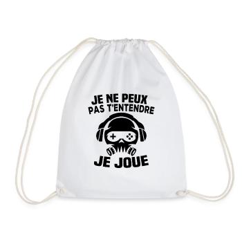 I can't hear you, I'm playing - Drawstring Bag - white - Front