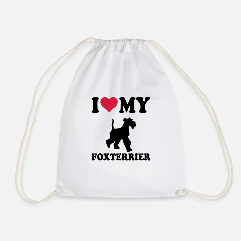 Foxterrier - Turnbeutel - Weiß