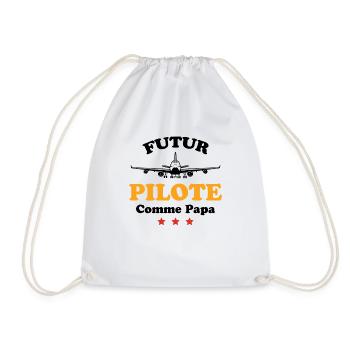 Futur pilote comme papa humour cadeau - Sac de sport léger - blanc - Devant