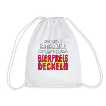 AUF GEHTS KANZLER BIERPREIS DECKELN - Turnbeutel - Weiß - Vorne
