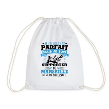 Pas parfait mais je suis supporter de marseille - Sac de sport léger - blanc - Devant